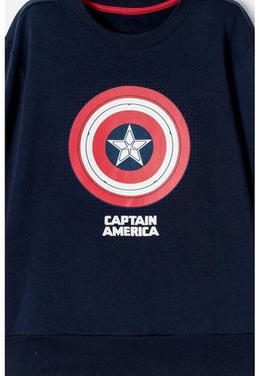 Buzo Del Capitán América Azul Y Rojo De Diseño Cerrado Para Niño 10