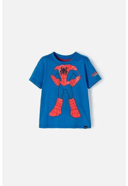 Camiseta De Spidey And His Amazing Friends Azul Manga Corta Para Niño 2T A 5T 5T