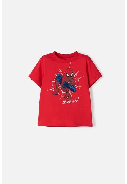 Camiseta De Spider-Man Manga Corta Roja Para Niño 2T A 5T 5T