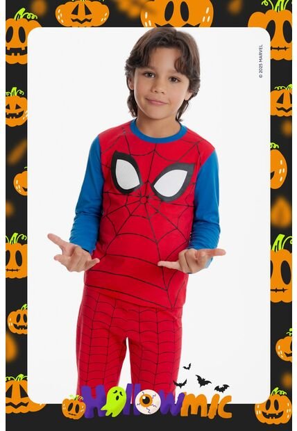 Pijama De Spiderman Con Pantalón Largo Multicolor Para Niño 6