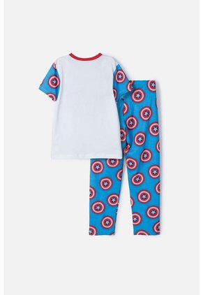 Pijama Del Capitán América Azul Y Roja De Pantalón Largo Para Niño 14