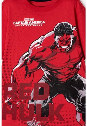 Camiseta Del Capitán América Roja Estampada En Frente Para Niño 10