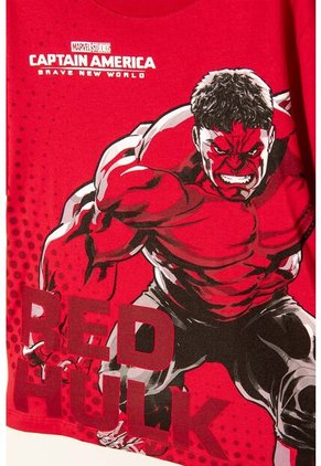Camiseta Del Capitán América Roja Estampada En Frente Para Niño 10