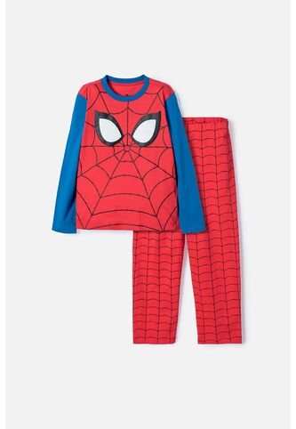 Pijama De Spider-man Con Pantalón Largo Multicolor Para Niño 12 Marvel