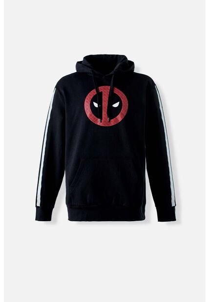 Buzo De Deadpool Cerrado Con Capucha Negro Para Hombre M