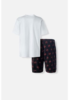 Pijama De Deadpool Pantalón Corto Blanco Y Negro Para Hombre M