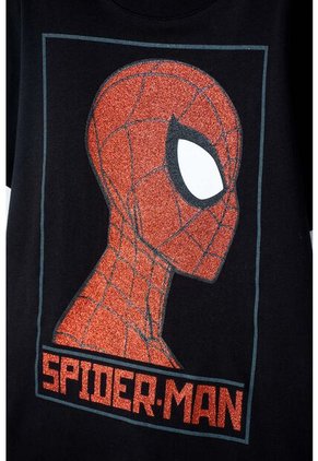 Camiseta De Spider-man Negra Estampada En Frente Para Niño 12