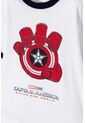 Camiseta Del Capitán América Blanca, Azul Oscura Y Roja De Manga Corta Para Niño 14 de Marvel