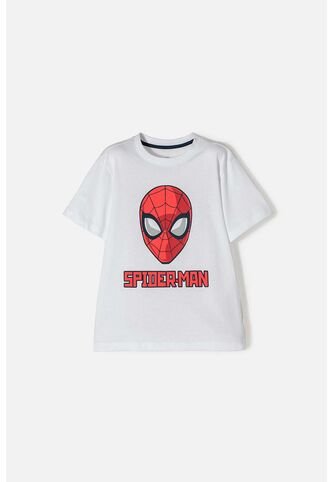 Camiseta De Spider-man Manga Corta Blanca Para Niño 12 Marvel