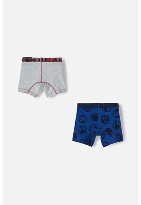 Pack X2 Boxer De Marvel Gris Y Azul Para Niño 14