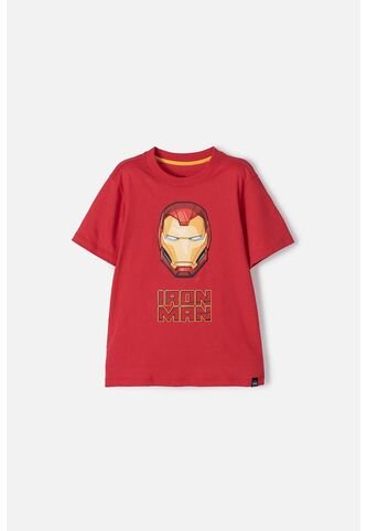 Camiseta De Ironman Manga Corta Roja Para Niño 8 Marvel