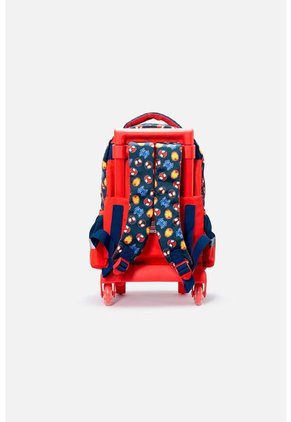 Morral De Spiderman 14" Con Ruedas Azul Y Rojo Para Niño U