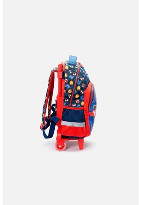 Morral De Spiderman 14" Con Ruedas Azul Y Rojo Para Niño U