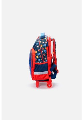 Morral De Spiderman 14" Con Ruedas Azul Y Rojo Para Niño U