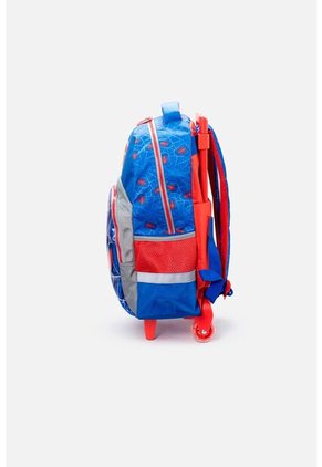Morral De Spider-man 16.5" Con Ruedas Azul Y Rojo Para Niño U
