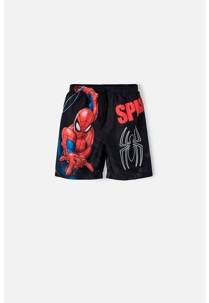 Pantaloneta De Baño De Spider-man Con Cordón Negra Para Niño 10