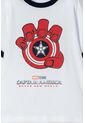 Camiseta Del Capitán América Blanca, Azul Oscura Y Roja De Manga Corta Para Niño 12 de Marvel