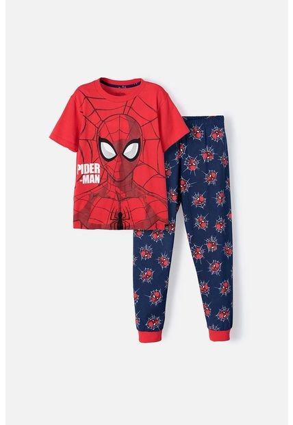 Pijama De Spider-man Con Pantalón Largo Rojo Para Niño 6