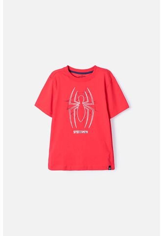 Camiseta De Spider-man Manga Corta Roja Para Niño 12 Marvel