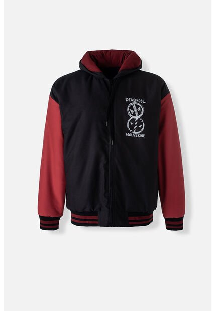 Chaqueta De Deadpool Roja Y Negra Enguatada Para Hombre M