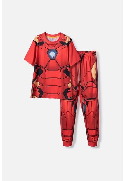 Pijama De Iron Man Roja De Pantalón Largo Para Niño 12