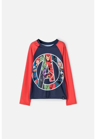 Camiseta De Baño Marvel Manga Larga Rojo Y Azul Para Niño 10 Marvel