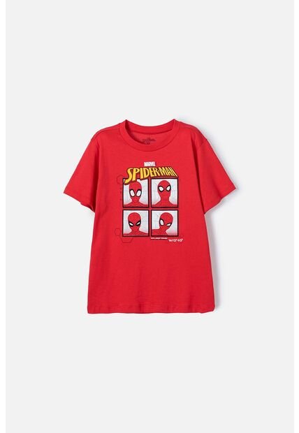 Camiseta De Spider-man  Manga Corta Roja Para Niño 4