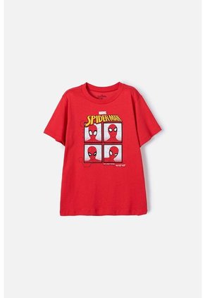 Camiseta De Spider-man Manga Corta Roja Para Niño 12