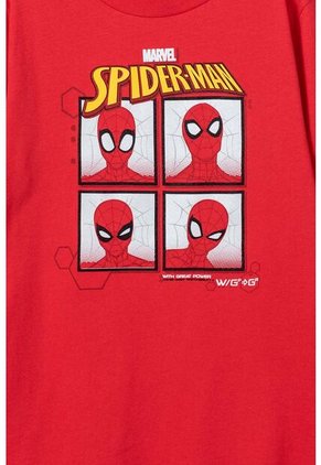 Camiseta De Spider-man Manga Corta Roja Para Niño 12