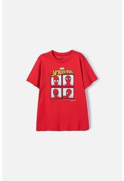 Camiseta De Spider-man  Manga Corta Roja Para Niño 12