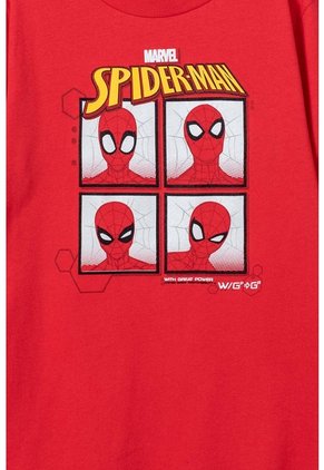 Camiseta De Spider-man Manga Corta Roja Para Niño 12