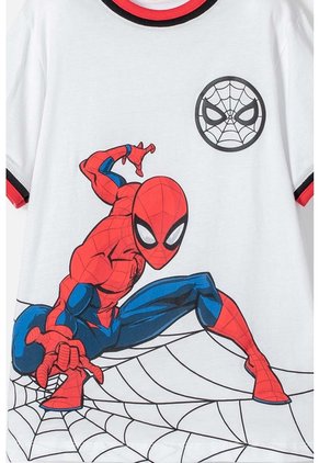 Camiseta De Spider-man Manga Corta Blanco, Rojo Y Negro Para Niño 4
