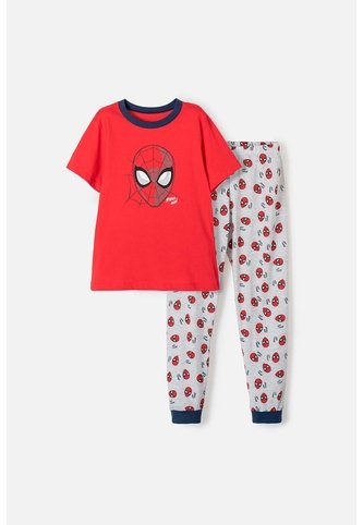 Pijama De Spider-man Con Pantalón Corto Gris Y Rojo Para Niño 10 Marvel