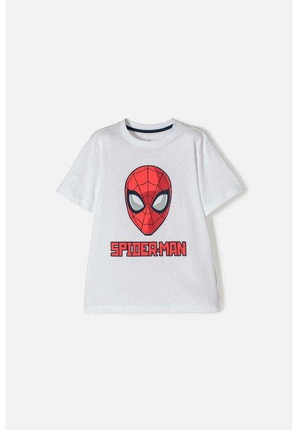 Camiseta De Spider-man Manga Corta Blanca Para Niño 12