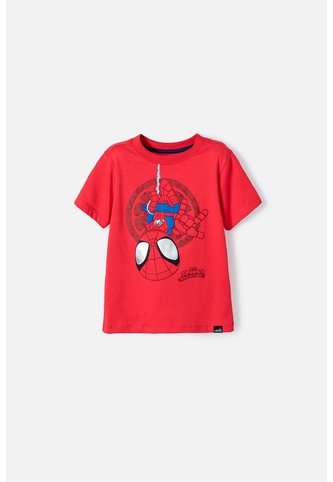 Camiseta Spider-man Manga Corta Roja Para Niño 2T A 5T 5T Marvel