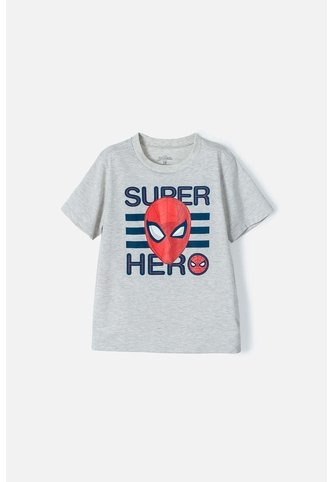 Camiseta De Spider-man Manga Corta Gris Para Niño 6 Marvel