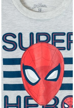 Camiseta De Spider-man Manga Corta Gris Para Niño 6