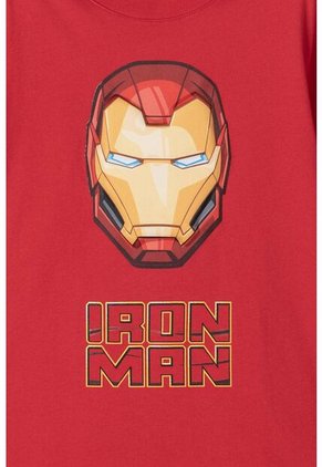 Camiseta De Ironman Manga Corta Roja Para Niño 10