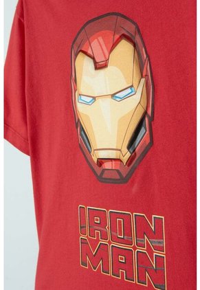 Camiseta De Ironman Manga Corta Roja Para Niño 10