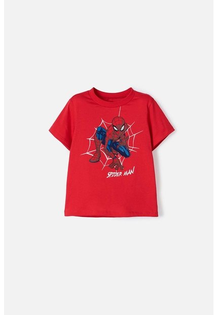 Camiseta De Spider-Man Manga Corta Roja Para Niño 2T A 5T 4T