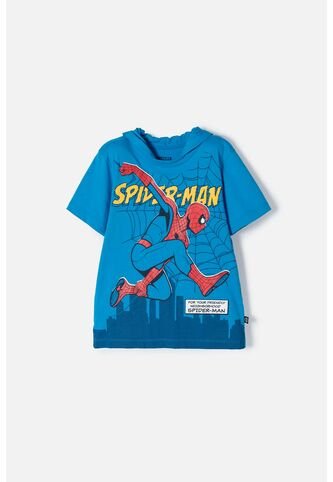 Camiseta De Spider-man Con Capucha Azul Para Niño 6 Marvel