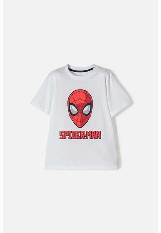 Camiseta De Spider-man Manga Corta Blanca Para Niño 10 Marvel