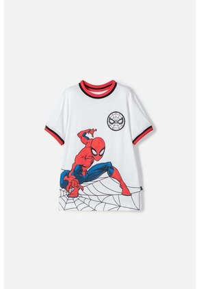 Camiseta De Spider-man Manga Corta Blanco, Rojo Y Negro Para Niño 4