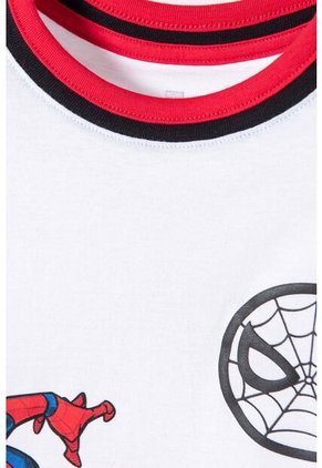 Camiseta De Spider-man Manga Corta Blanco, Rojo Y Negro Para Niño 4