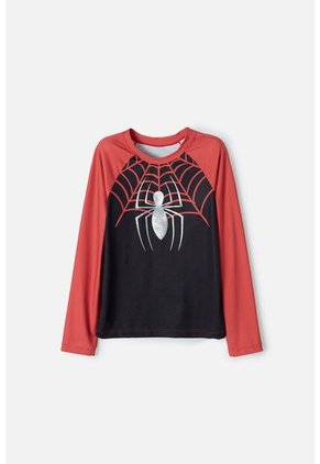 Camiseta De Baño De Spider-man Manga Larga Negro Y Rojo Para Niño 8