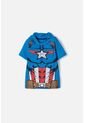 Camiseta Del Capitán America Con Capucha Azul Para Niño 12 de Marvel