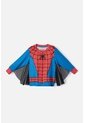 Pijama De Spider- Man Azul, Roja Y Negra De Manga Larga Para Niño 2T A 5T 4T de Marvel