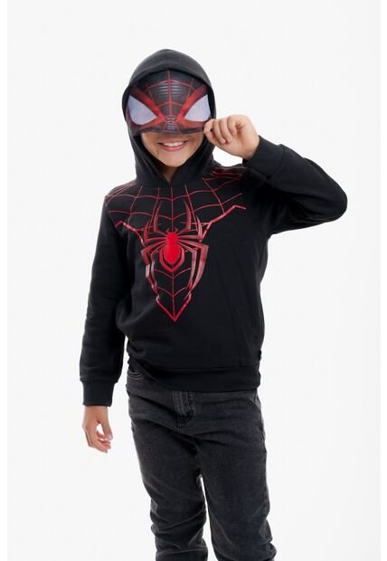 Buzo De Spider-man Con Capucha Negro Para Niño 8