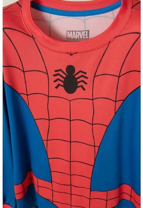 Pijama De Spider-man Azul, Roja Y Negra Manga Larga Para Niño 8