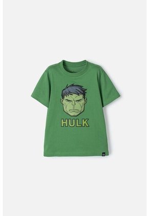 Camiseta De Hulk Manga Corta Verde Para Niño 14